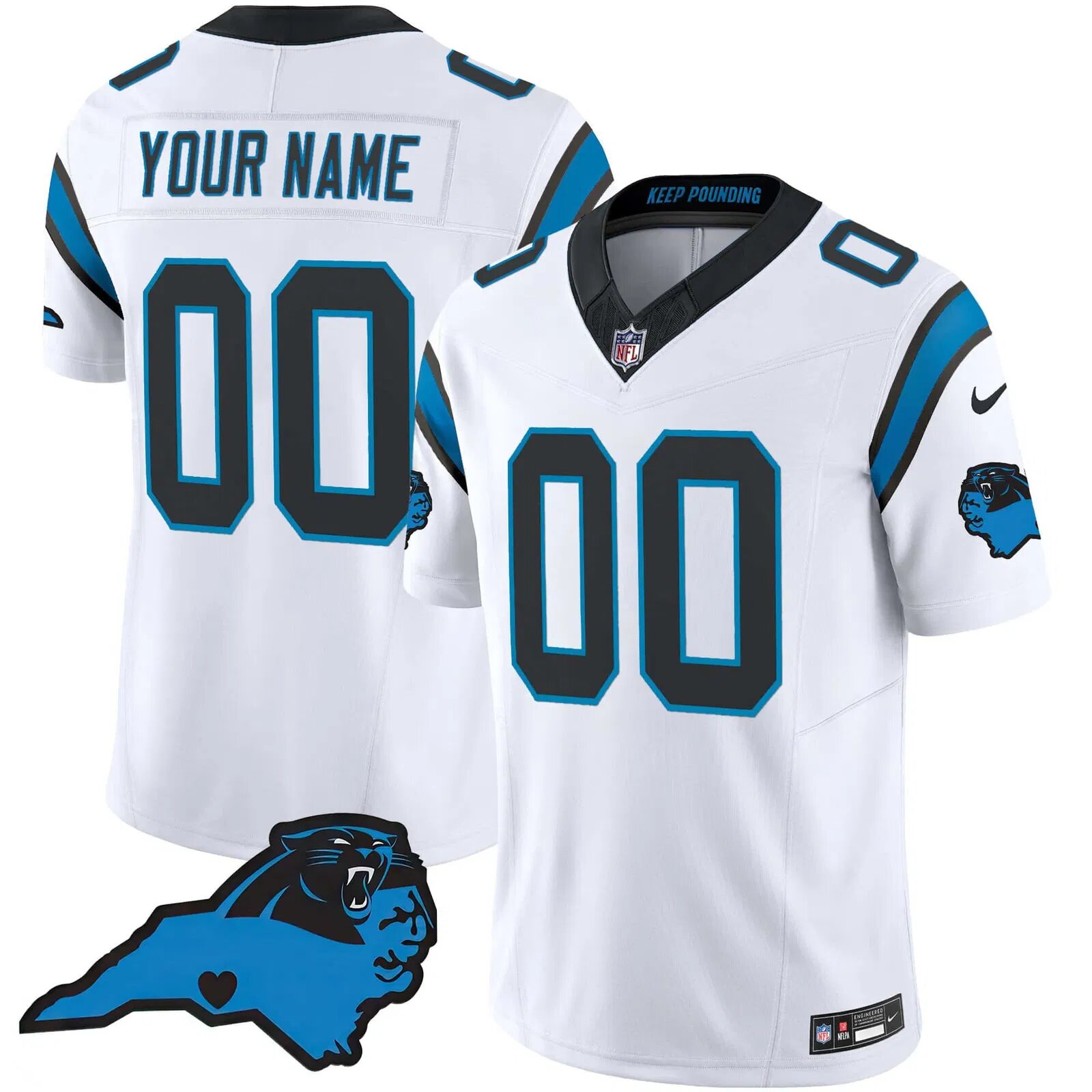 Men Carolina Panthers White 2024 Nike Vapor Limited Custom NFL Jersey->customized nfl jersey->Custom Jersey